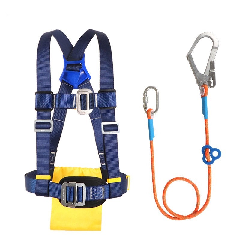 Safety Rope Full Body Safety Harness Roof Construction Fall Protection Adjustable for Aerial Work, Electrician, Outdoor, Construction, Rappelling