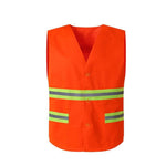 Button Type Reflective Vest Sanitation Worker's Labor Safety Protection Vest Road Cleaning Work Clothes Labor Protection Clothes - Orange