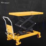 Double Shear Platform Truck Mobile Hydraulic Lifting Platform Manual Hydraulic Truck Mobile Lifting Platform Truck Load 350kg Rise 1.3m16394