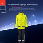 A Set New Multifunctional Warning Raincoat New Safety Warning Clothing Reflective Duty Split Raincoat Fluorescent Yellow M