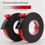 Black Foam PE Double Sided Tape Strong Adhesive Sponge 15mm Wide X10 Meter Thick X1mm 8 Pack