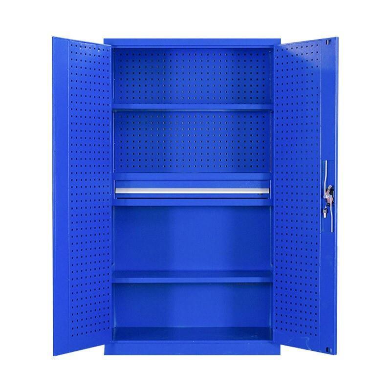 Heavy Duty Tool Cabinet Blue Inside One Draw 2-layer Plate With Net 1000 * 500 * 1800mm Hardware Tool Factory Workshop Storage And Finishing Cabinet