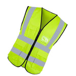 Multi Pocket Construction Safety Reflective Vest With Swallow Tail Pocket Fluorescent Green