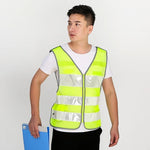 Reflective Vest Construction Fluorescent Vest Grid Traffic Safety Protective Clothing