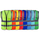 10 Pieces Two Horizontal Fluorescent Yellow Reflective Vest Traffic Protection Reflective Vest Warning Clothing Construction Road Maintenance