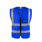 Dark Blue Multi Pocket Reflective Vest Traffic Protection Reflective Vest Warning Clothing Construction Road Maintenance