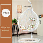 Hanging Basket Single Hanging Chair Rattan Chair Rocking Chair Dormitory Bedroom Hammock A Single White With Armrest + Big Gift Bag