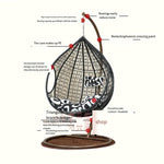 Hanging Basket Single Hanging Chair Rattan Chair Rocking Chair Dormitory Bedroom Hammock A Single White With Armrest + Big Gift Bag