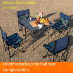 Outdoor Folding Table And Chair Portable Driving Travel Equipment 70 * 70cm Aluminum Alloy Table + Enlarged All Leaf Chair * 4