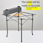 Outdoor Folding Table And Chair Portable Driving Travel Equipment 70 * 70cm Aluminum Alloy Table + Enlarged All Leaf Chair * 4