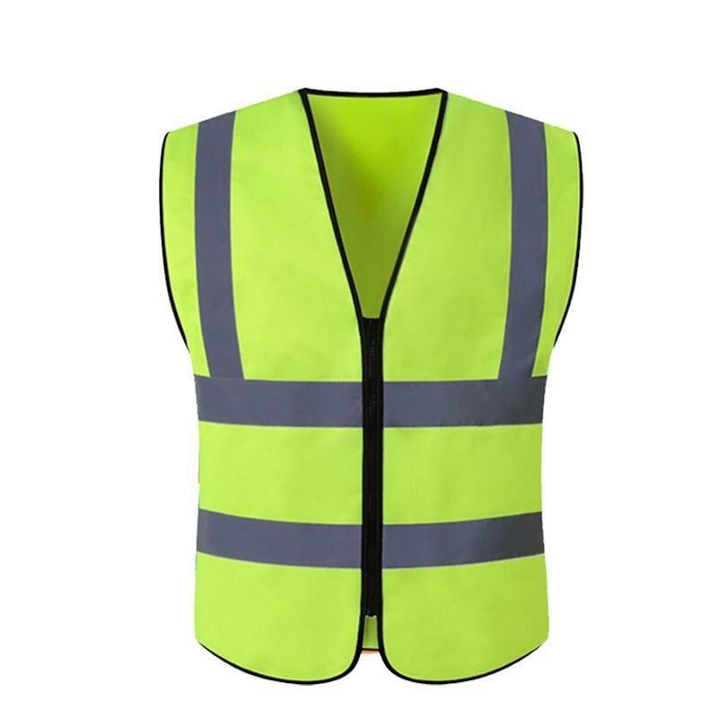 Fluorescent Yellow Reflective Vest Two Horizontal And Two Vertical Traffic Protection Reflective Vest Warning Clothing Construction Road Maintenance