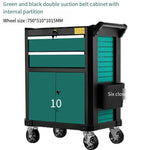 Tool Car Trolley Auto Repair Tool Cabinet, 2 Extraction, Mobile Multi-layer Trolley, Hardware Storage Cabinet, Multi-functional Parts Cabinet, Double Extraction, Green And Black