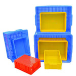 6 Pieces Thickened Plastic Logistics Turnover Box Parts Box Material Storage Box Classification Basket Tool Box Moving Finishing Box Blue 410 * 305 * 147mm